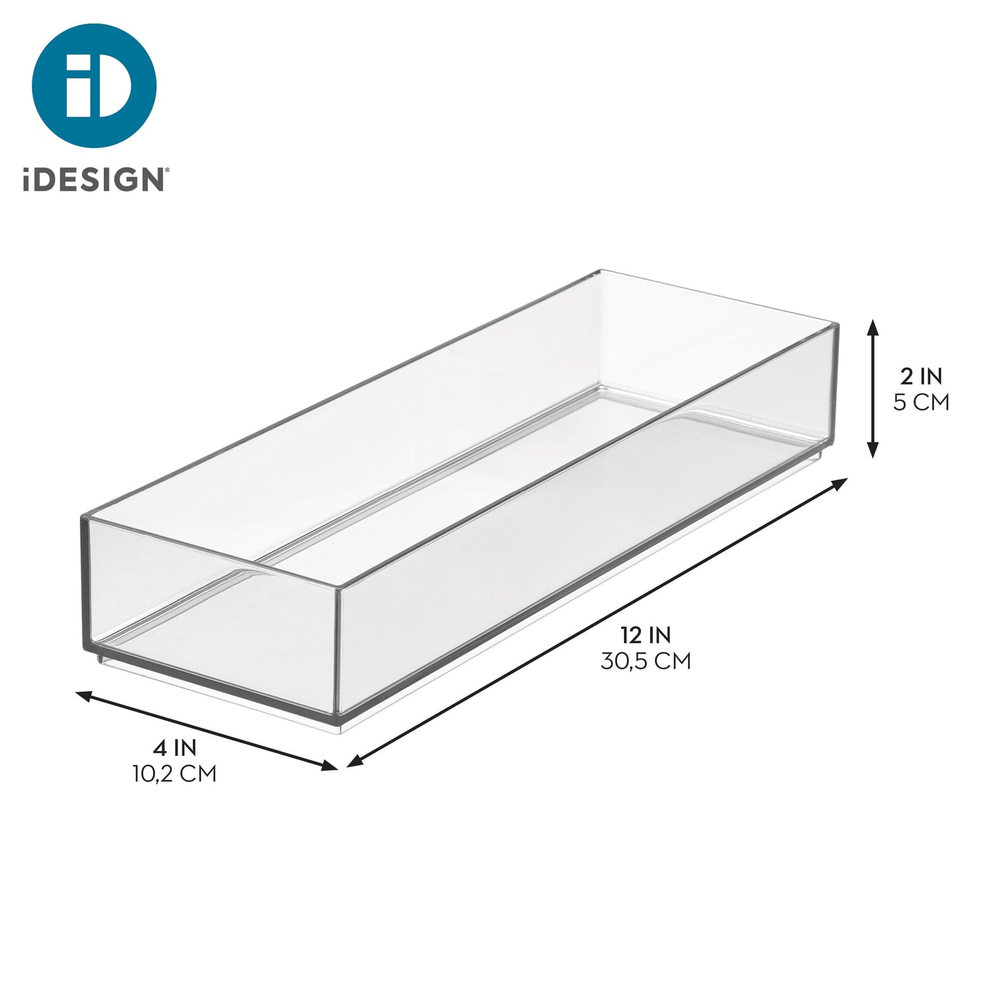 iDesign Clarity Drawer, Kitchen and Bathroom Organization Silverware, Spatulas, Gadgets, Large-Set of 2