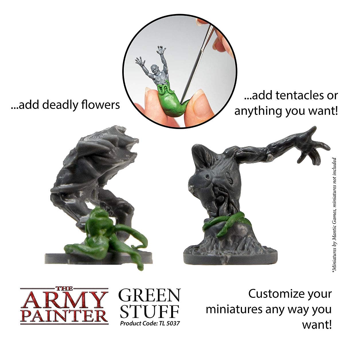 The Army Painter Green Stuff, 2 Part Modelling Clay, 20cm, Mouldable Model Putty Modelling Compound for Miniatures, Easy-to-Knead Green Putty Epoxy Clay for Sculpting