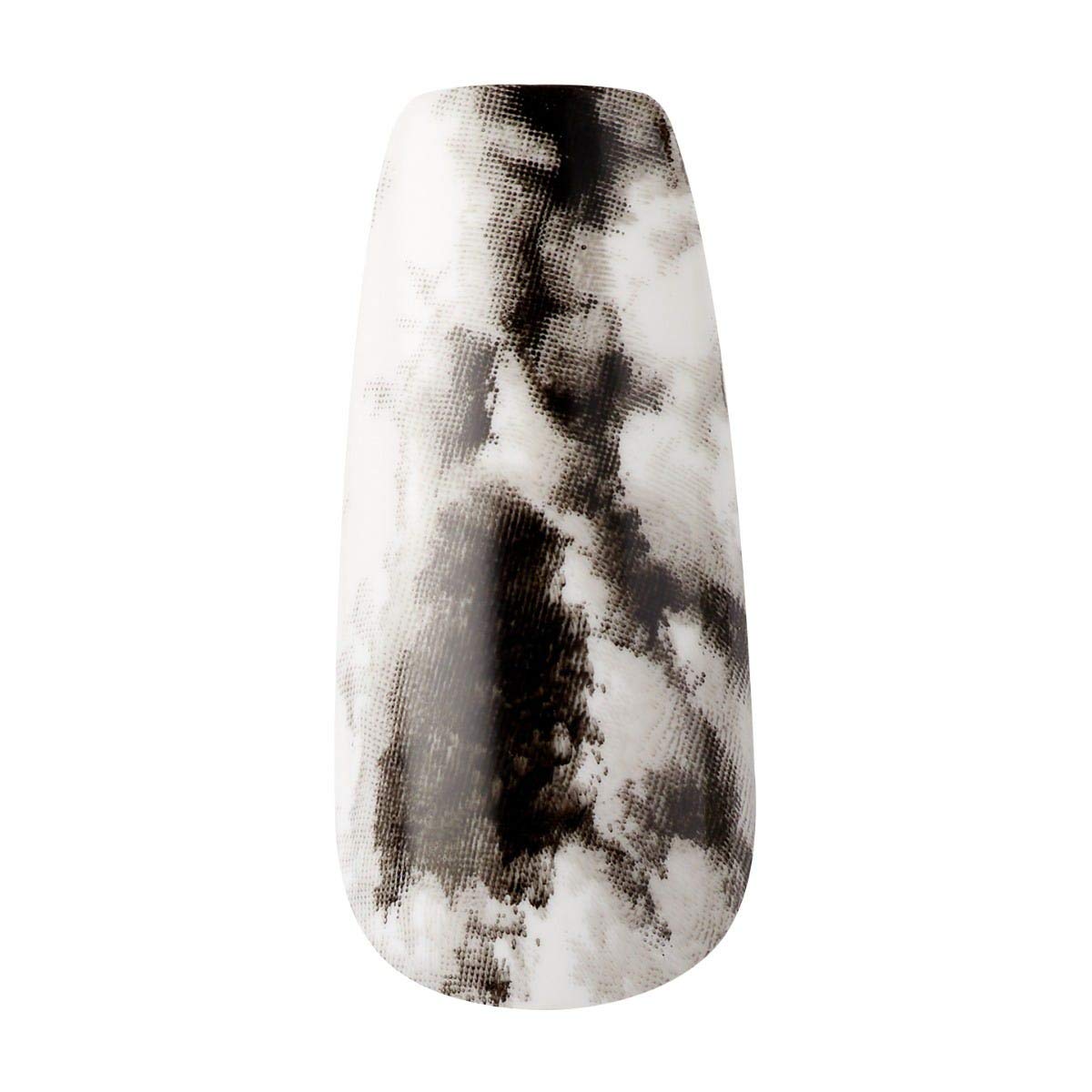KISS Voguish Fantasy Press-On or Glue-On Gel Nails, “New York” Long Length Nail Kit with 28 Nails, Adhesive Tabs, Glue, Manicure Stick & Mini File