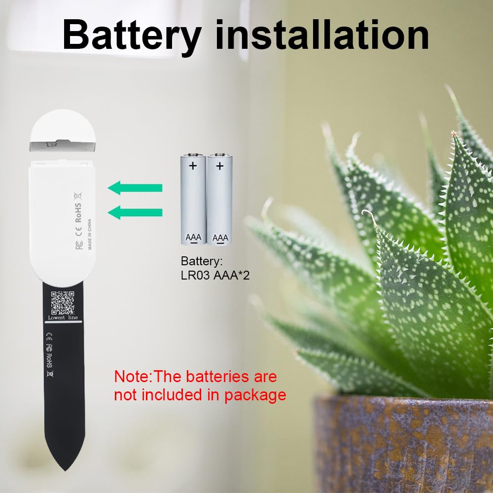 Haozee Intelligent Soil Moisture Sensor, 3 Pack, Zigbee Hub Required, Capacitive Sensor, Moisture/Temperature Meter for Garden Planting, Compatible with Home Assistant Zigbee2mqtt