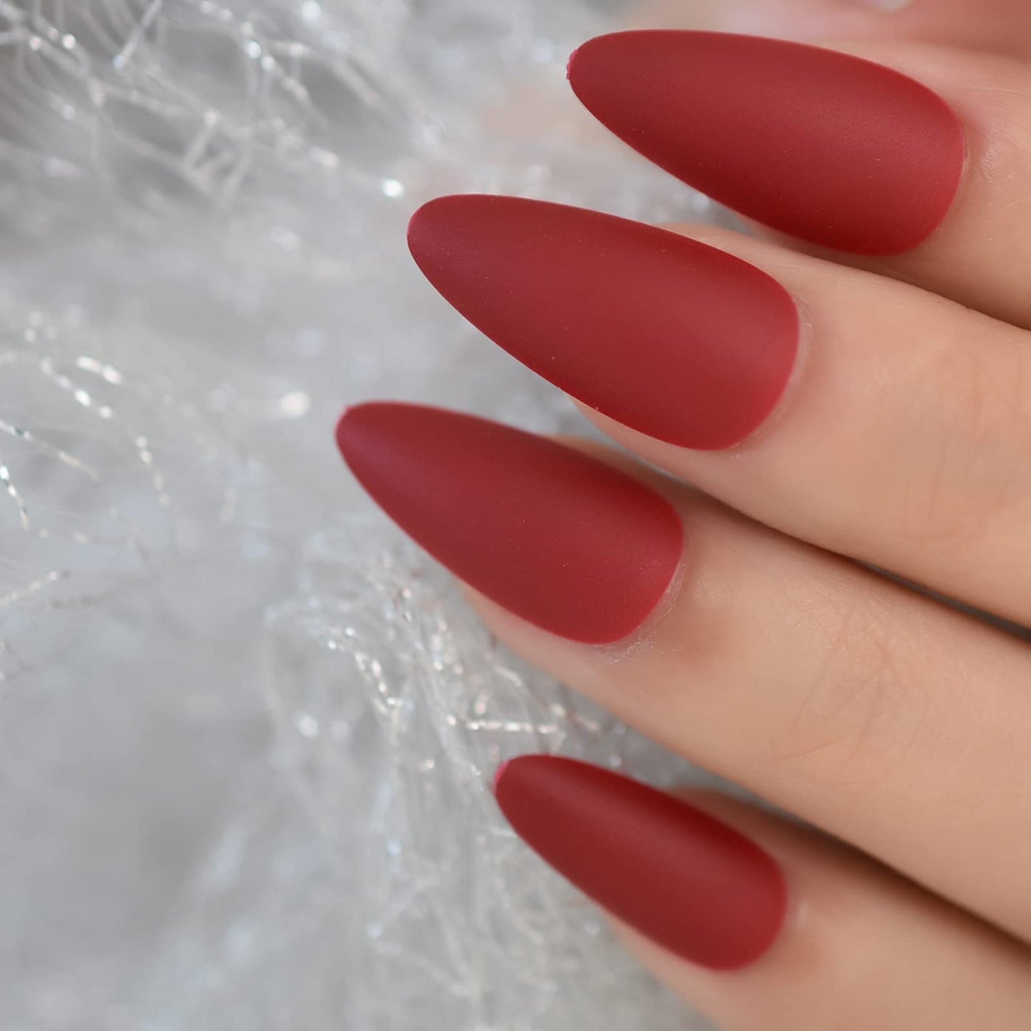 EchiQ 14 Packs Press on Nails Medium Almond Shape Stiletto Artificial False Nails With Design Faux Ongles Matte 336pcs