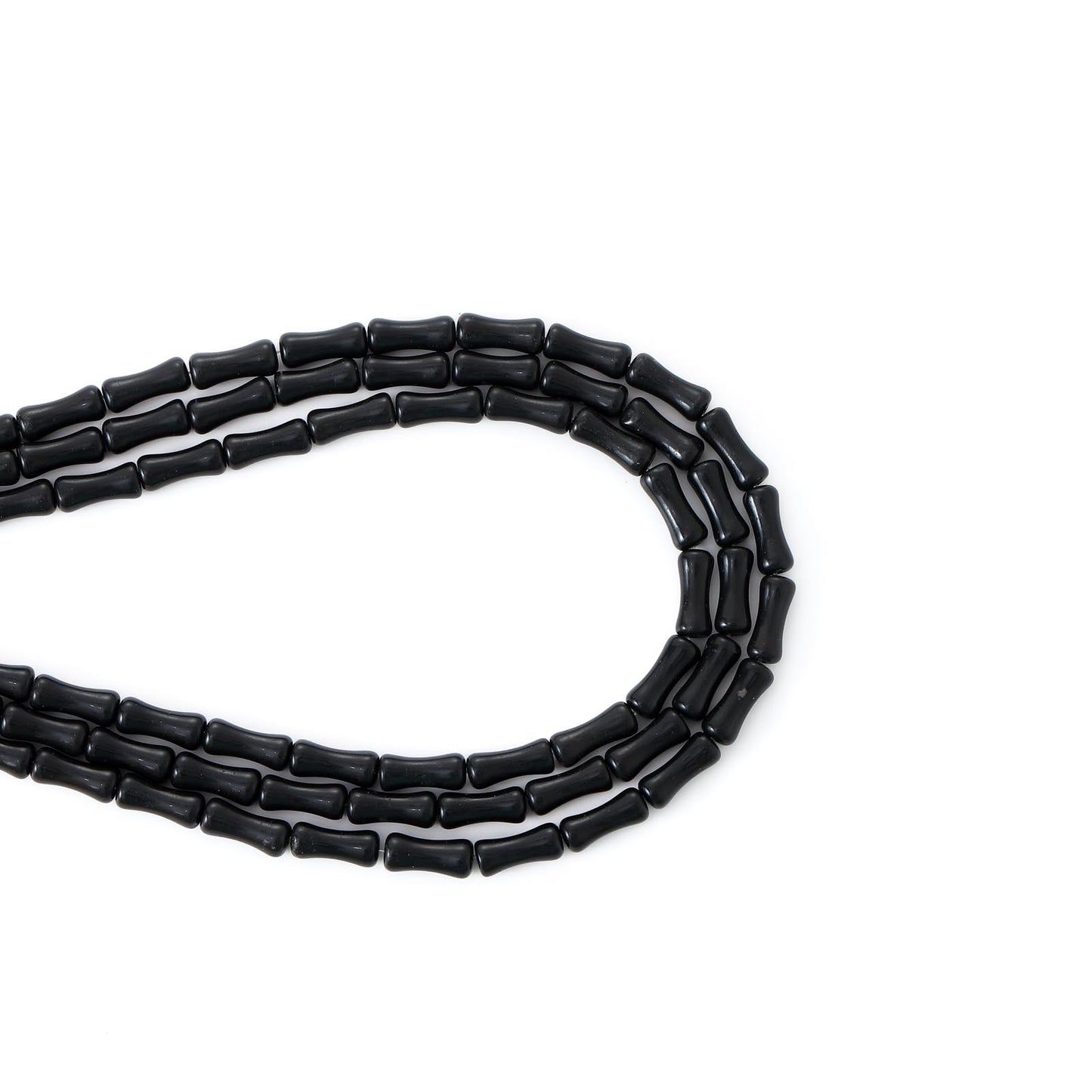 5x12mm Natural Black Agate Stone Bamboo Shape Gem Healing Energy Loose Spacer Beads for DIY Necklace Bracelet Earring