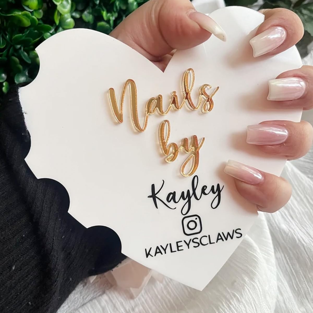 Personalized Heart Shaped Nail Props, Nail Acrylic Props, Custom Nail Trays, Nail Billboards, Nail Technician Gifts, Nail Makeup Trays(Pink)