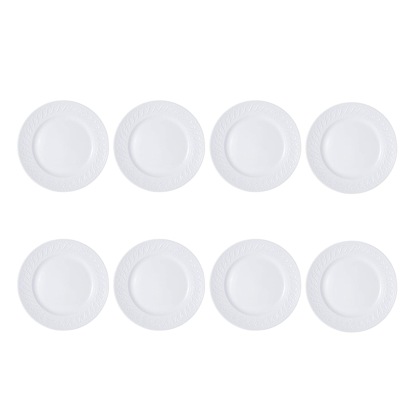 Pfaltzgraff Sylvia 32-Piece White Dinnerware Set, Service for 8, Durable Stoneware Plates, Bowls, and Mugs, Microwave and Dishwasher Safe