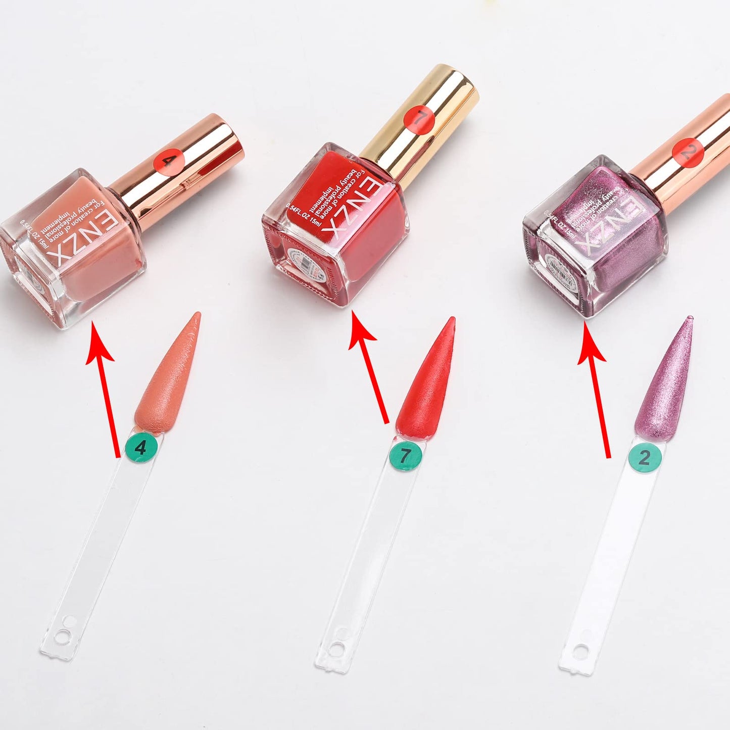 300 Pcs Nail Swatch Sticks with Ring, Stiletto Nail Polish Color Sample Sticks Display