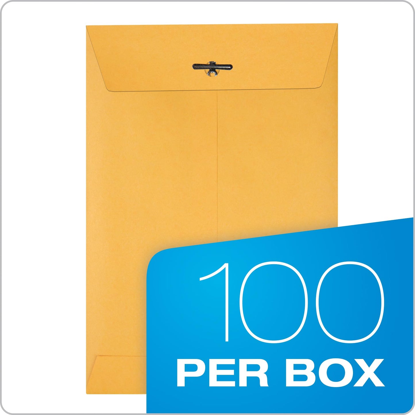 Quality Park 6x9 Clasp Envelopes, Extra Heavyweight 32 lb. Manila Kraft Envelopes, Gummed Seal and Clasp for Storing or Mailing, 100/Box (QUA37755)