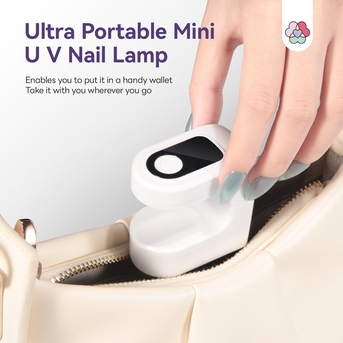 SAVILAND Mini UV Nail Lamp: 10s Flash Cure Cordless Handheld UV Light for Gel Nails, Rechargeable Portable Nail Dryer with LED Display & 2 Timers (30s/60s) for Home DIY & Salon Manicure