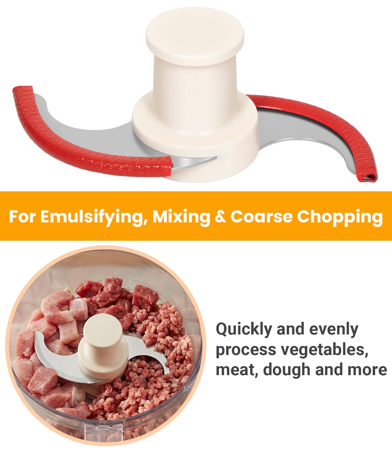 27055 Replacement S Blade Compatible with Robot Coupe R2, R2N, R2B, R2U Commercial Food Processor, Stainless Steel S Smooth Blade Assembly