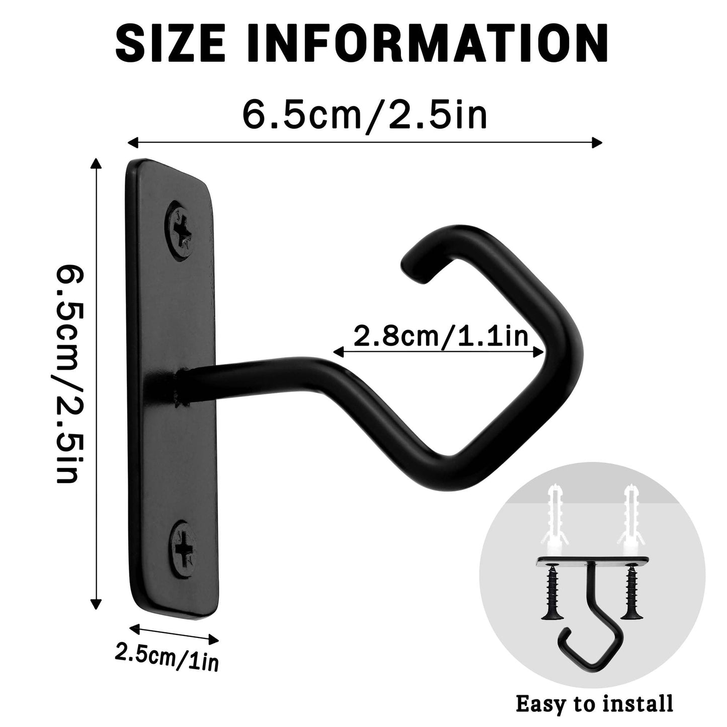 AJART Ceiling Hooks for Hanging Plants: Iron Plant Hanger for Wall Mount - 8 Pack/2.5 Inch Ceiling Hook for Indoor Use