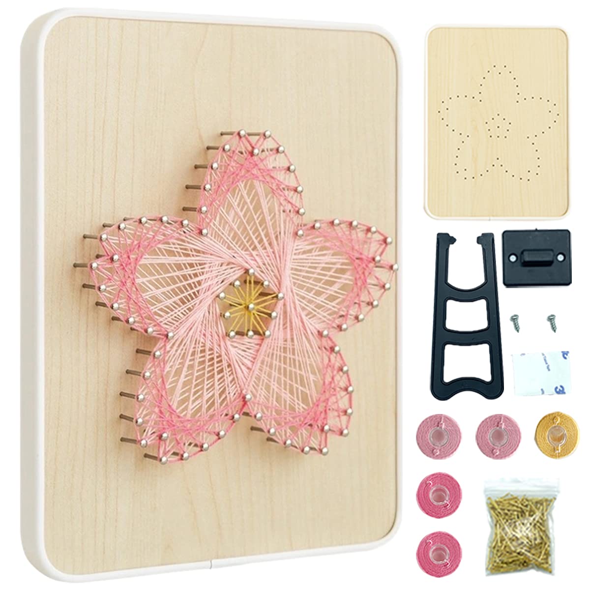 BAZIMA DIY String Art Kit for Beginner,Unique Gift, DIY Sakura Craft Kit,Craft Kit for Holidays