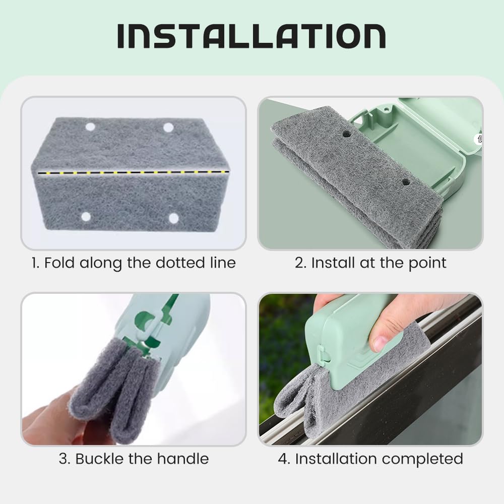 Magic Window Track Cleaner, 2025 New Groove Cleaning Brush Tools Set, Hand-held Window Track Cleaner Brushes Tools for Window lides Gaps Tile Lines Shutter Car Vents (Mix, 3PCS)