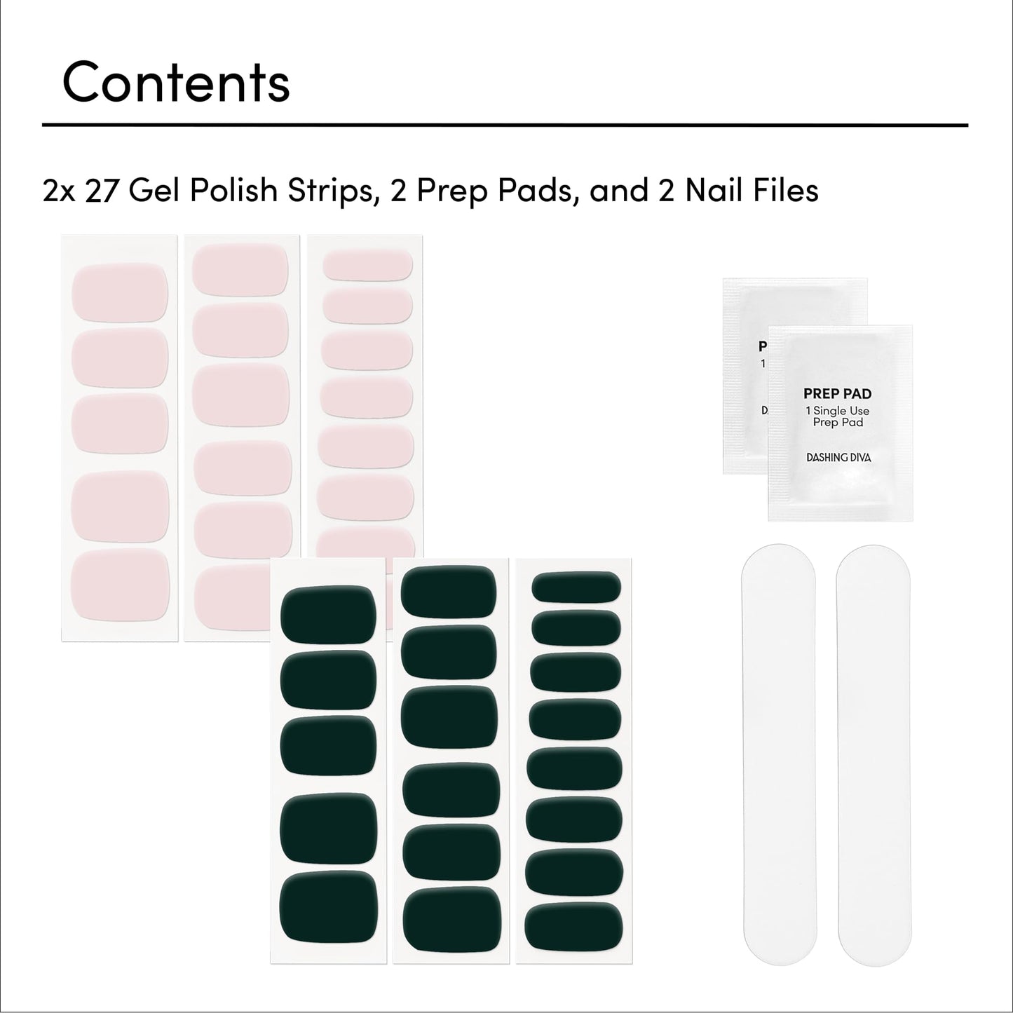 Dashing Diva Gloss Nail Strips Bundle - The Moody Neutrals Collection - Whisper & Manhunt - UV Free, Chip Resistant, Long Lasting Gel Stickers - Contains 2 Sets