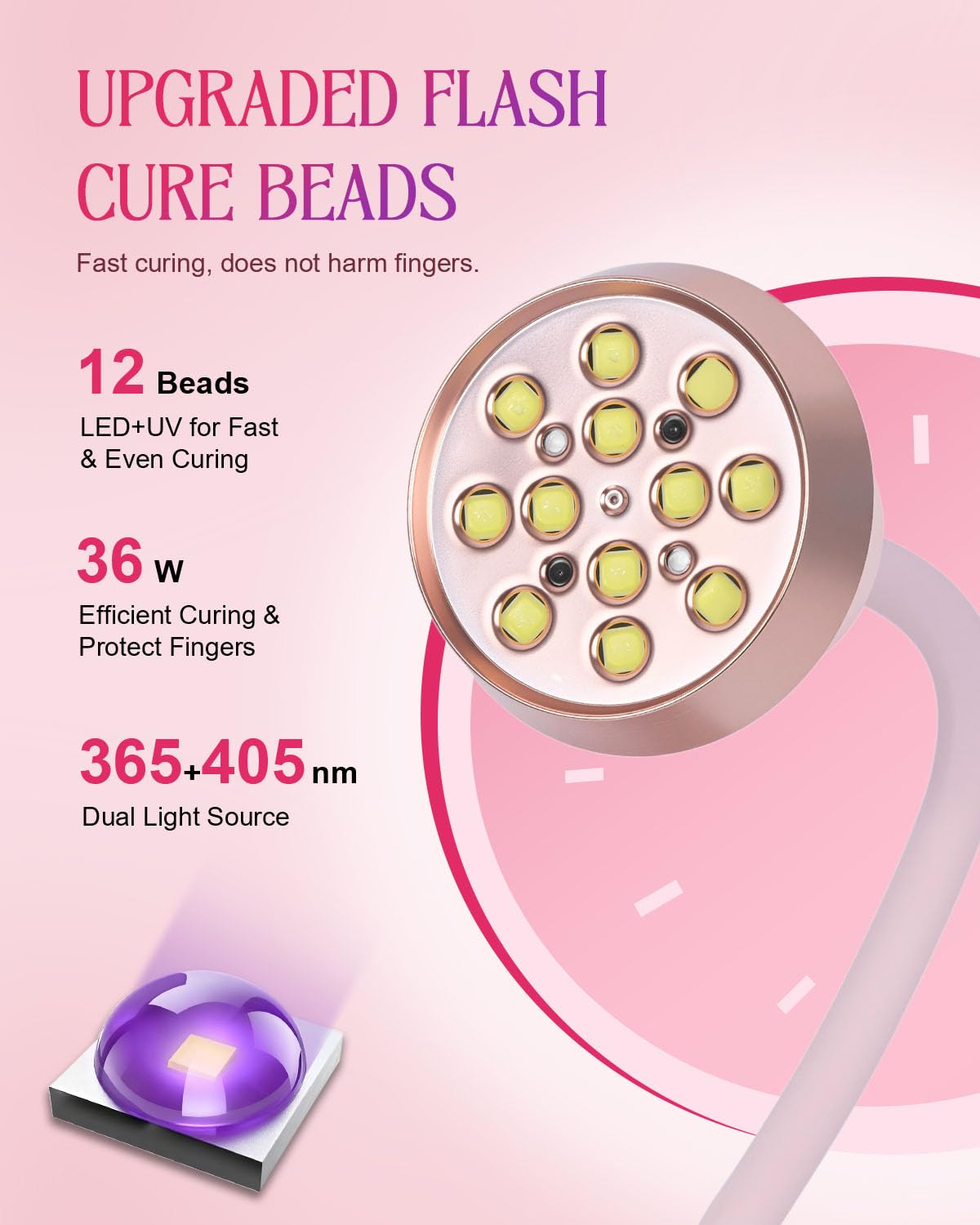 Auduto UV LED Nail Lamp for Gel Nails Polish, Flash Cure 36W Rechargeable Cordless Gooseneck Mini Nails Light, Quick Dryer with Timers Smart Sensor Ambient Lighting, Home DIY & Professional