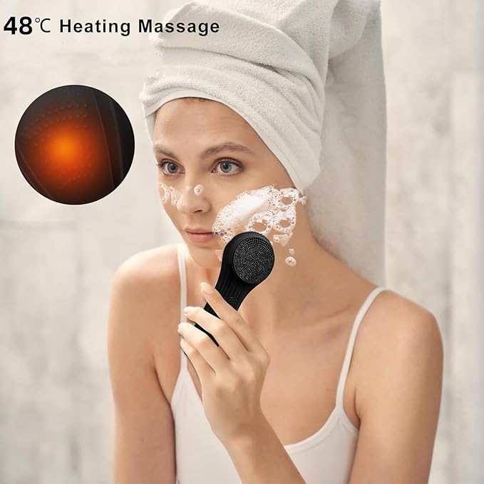 Facial Cleansing Brush face Scrubber Waterproof and Rechargeable Face Scrub Brush for Men & Women, Electric Silicone Face Scrubber for Facial, Electric Deep Cleaning, Exfoliating and Massaging
