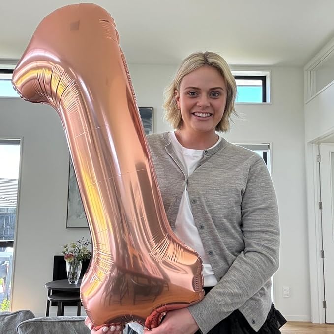 Rose Gold Number 8 Balloon 40 Inch, 8th Birthday Party Decorations for Children, Giant 8 Foil Balloon for Party Supplies