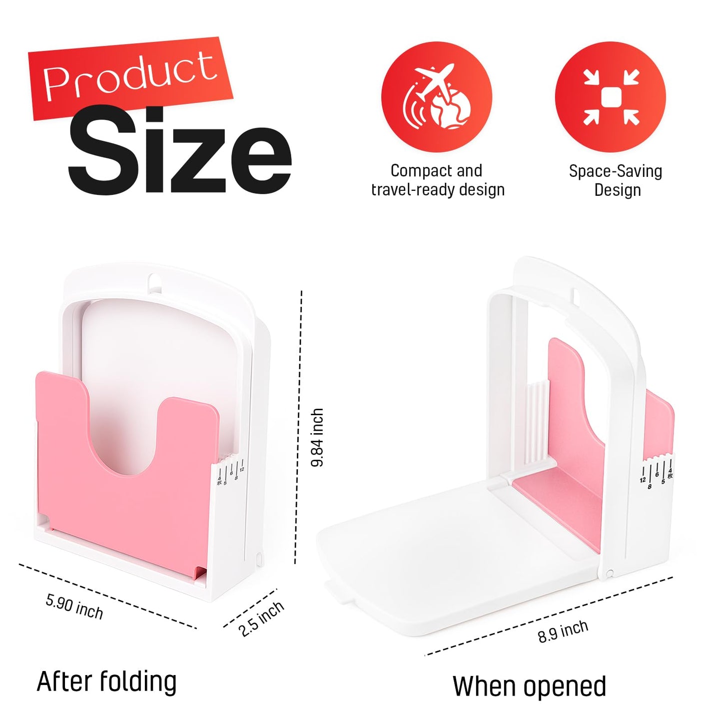 2026 NEW Bread Slicer Guide for Homemade Bread | 5 Thicknesses Mode for Sourdough, Rounds Loaves, Bagels, Toast & Sandwiches | Foldable & Adjustable | Space Saving | Indoor Outdoor Use