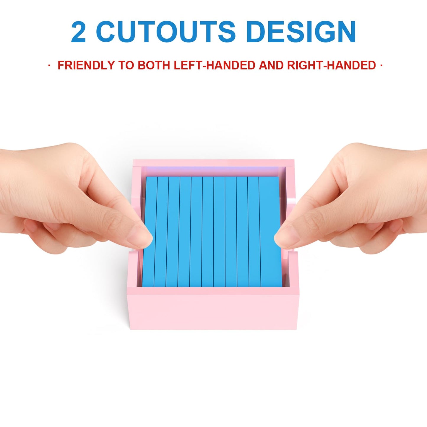 WINFFOR Acrylic Notepad Holder Dispenser - 3x3 in Sticky Note Memo Holder for Desk Organizer (W/O Pads) Office Desk Accessories School Supplies, Lightpink
