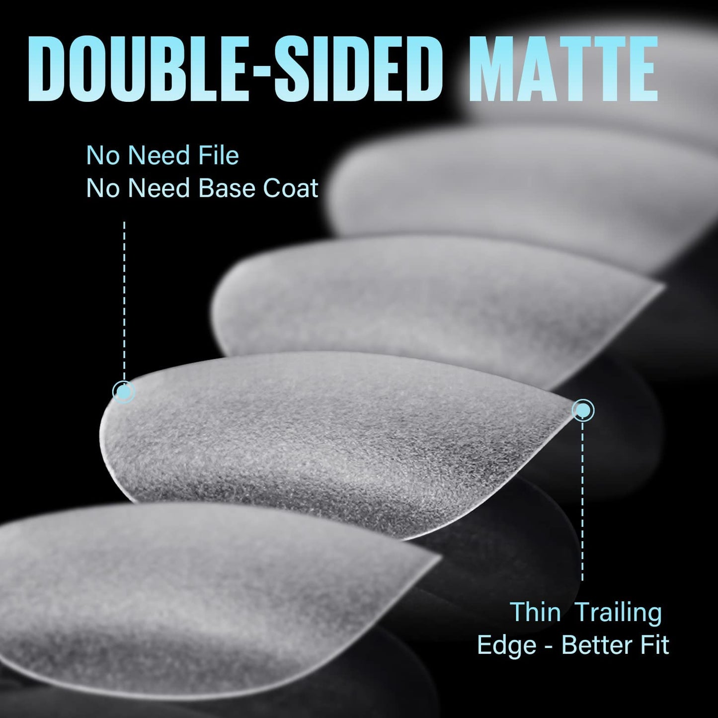 TOMICCA Extra Short Oval Nail Tips, Acrylic Double Sided Matte Fake Nails for Extension,240Pcs 15 Sizes Press On Nail Tips for Home DIY Art Women Girls