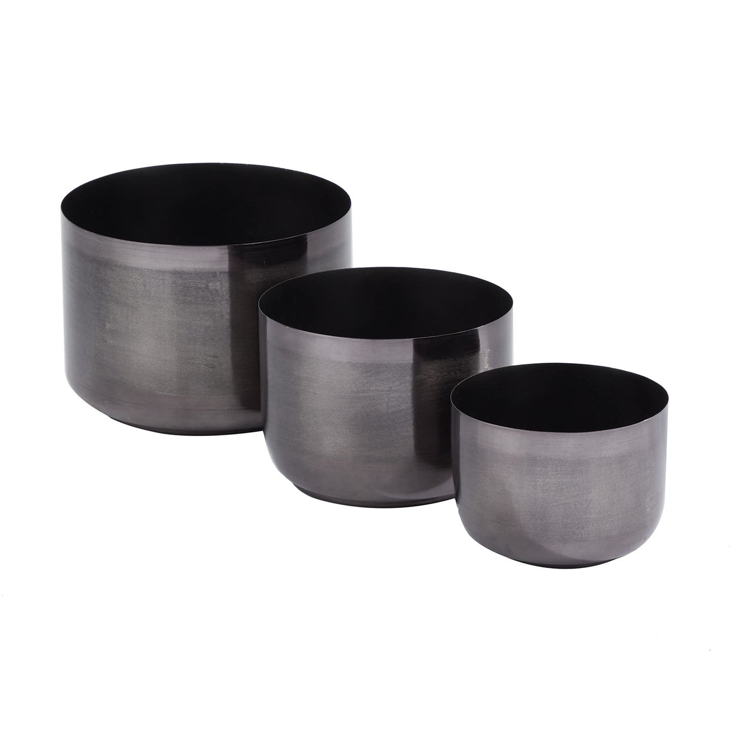 CosmoLiving by Cosmopolitan Metal Planter, Set of 3 9', 7', 6'H, Black