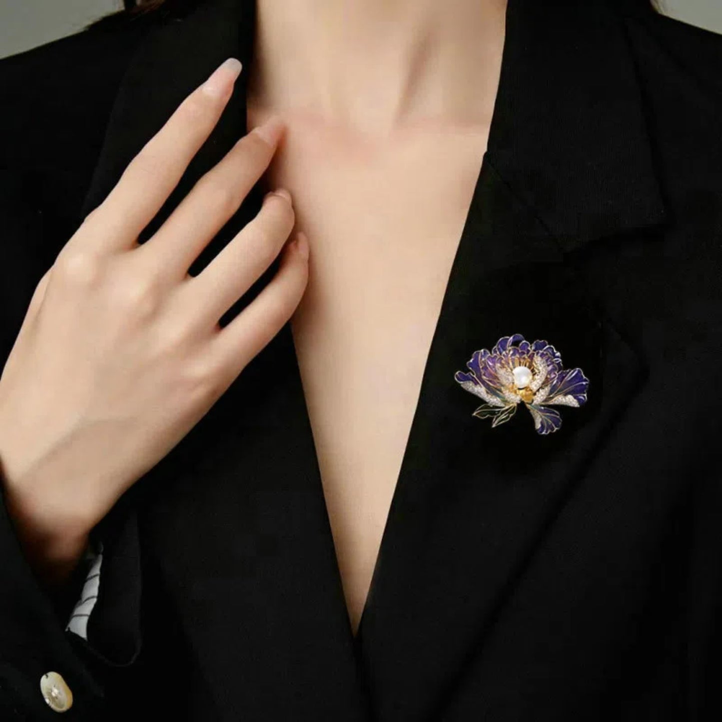 Fashion Brooches For Women, Peony Flower Brooch Pins, Suitable For Party And Daily Wear On Many Occasions,Purple