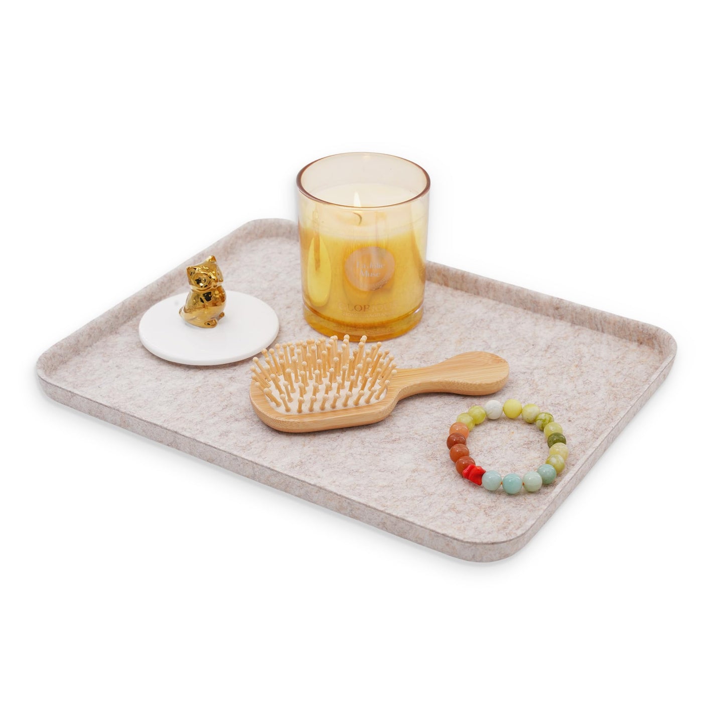 Welaxy felt tray Lid for Storage Bins Drawer Organizer bin cap of box (M, Oatmeal Lid)