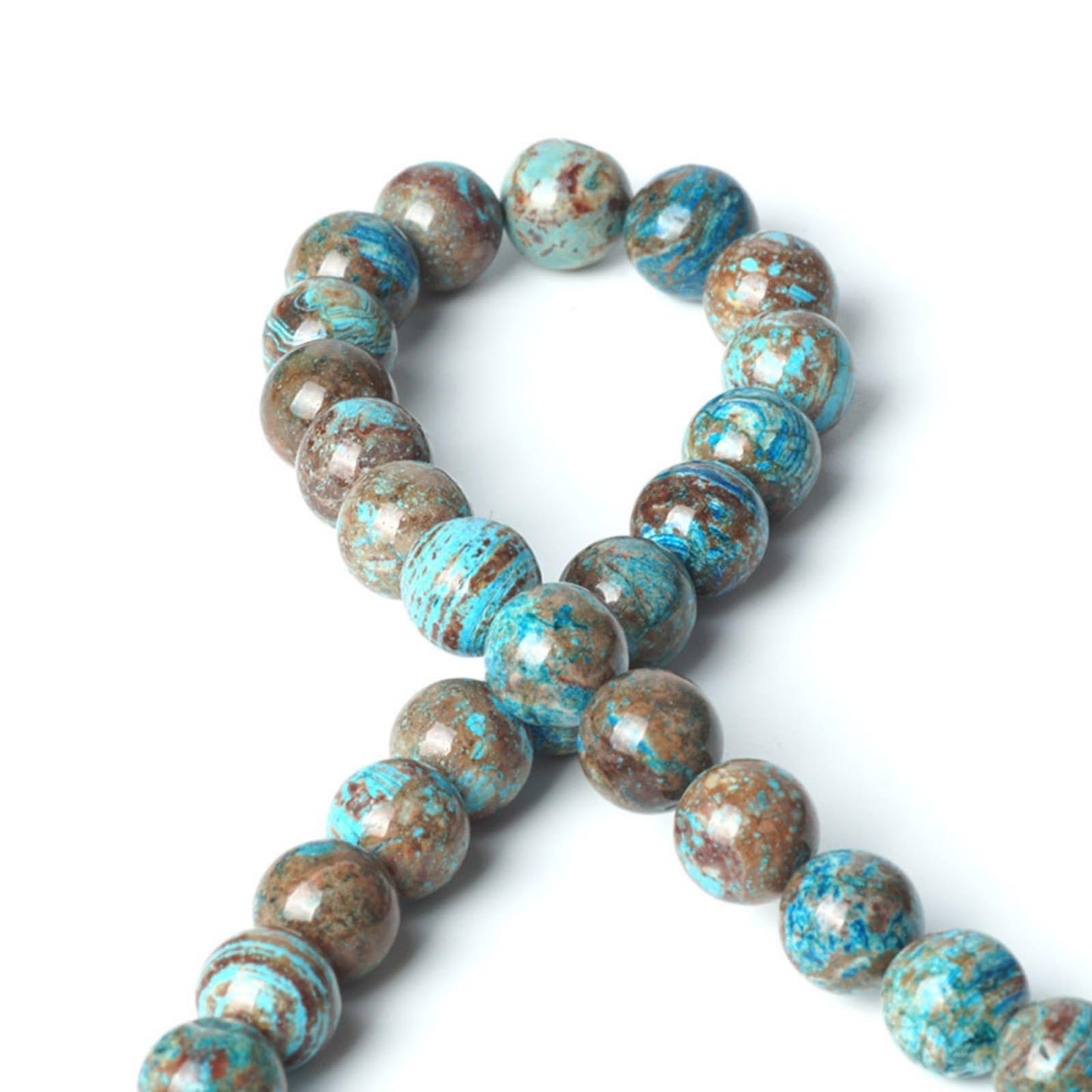 100Pcs Natural Stone 6mm Blue Pattern Agate Round Loose Gemstone Energy Healing Beads Hole Size 1mm DIY Smooth Beads for Bracelet Necklace Earrings Jewelry Making