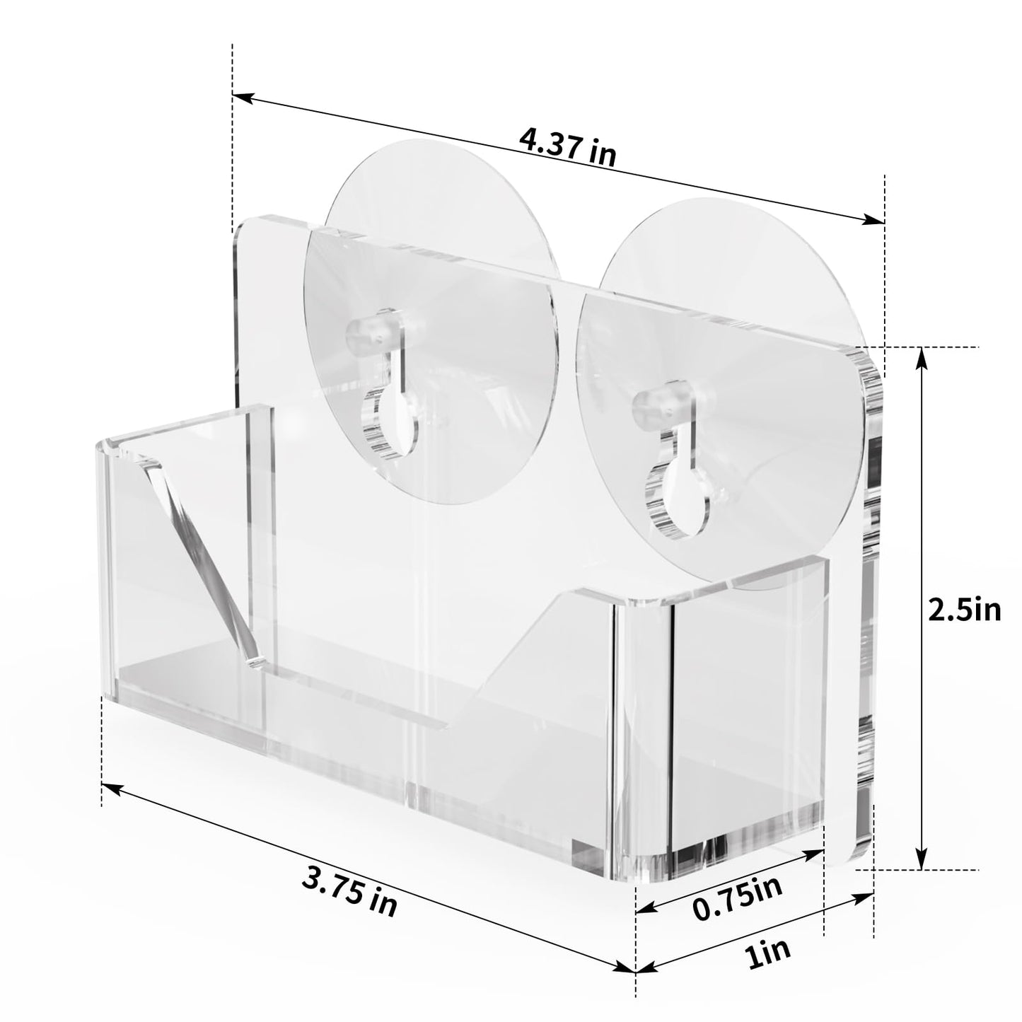PecMuikee Window Mount Business Card Holder with Suction Cups，Clear Acrylic Business Card Display Stand,Multiple Business Card Holders for Office, Exhibition, Home, Restaurant 1Slot 2 Pcs