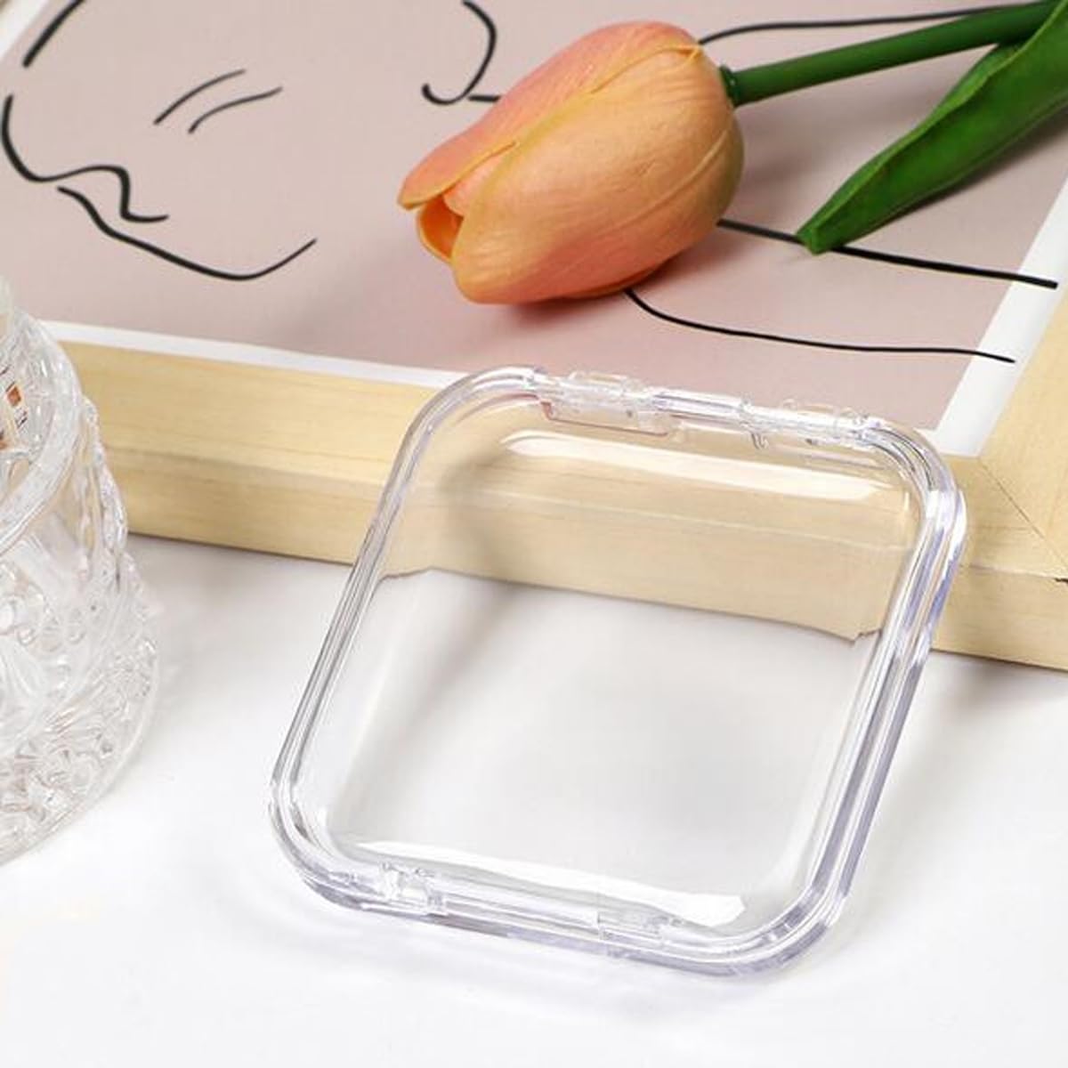 Snadulor 10 Pcs Transparent Press On Nail Storage Box,Fake Nail Display Storage Box for False Nails Home Nail Salon Supplies