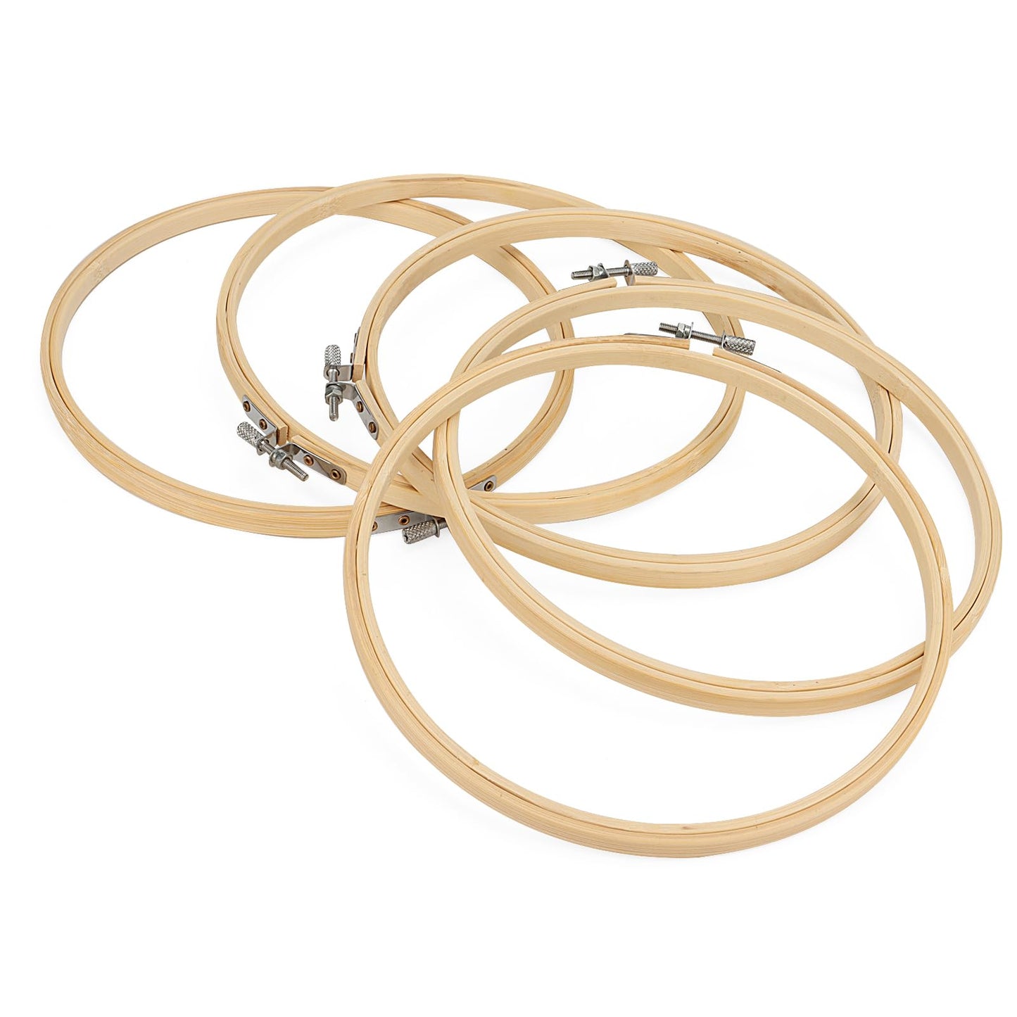 SENJEOK 20 PCS 8 Inch Bamboo Embroidery Hoop, 20cm Cross Stitch Circle Ring for Craft Sewing, DIY Project, Decoration