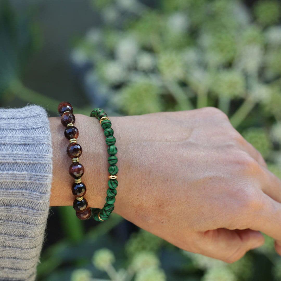 POTESSA Malachite Beads Gemstone Bracelet Healing Crystal Stone Women Stress Relief Reiki Yoga Energy Bracelet