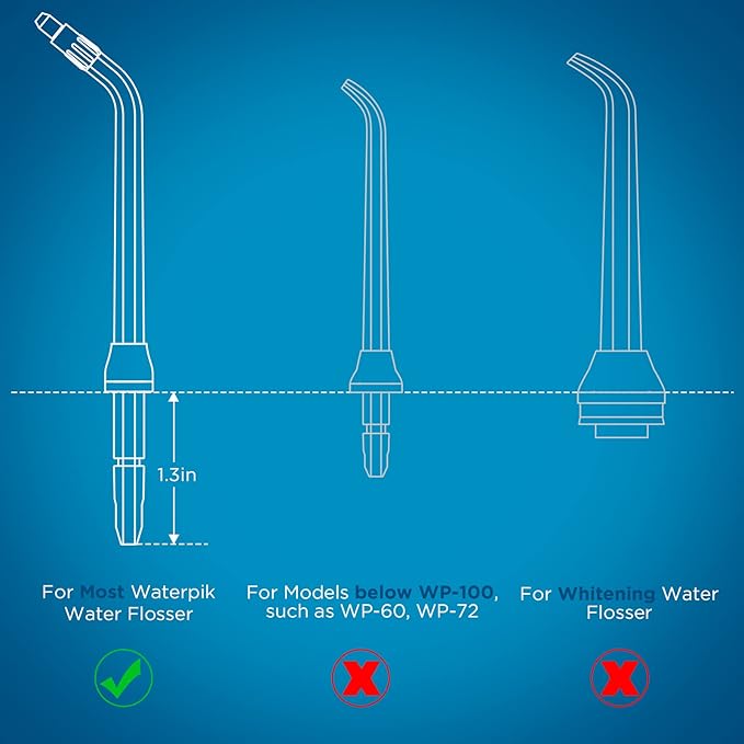 Replacement Heads for Waterpik, Replacement Picks for Water Pik Water Flosser (6 Orthodontic Tips)