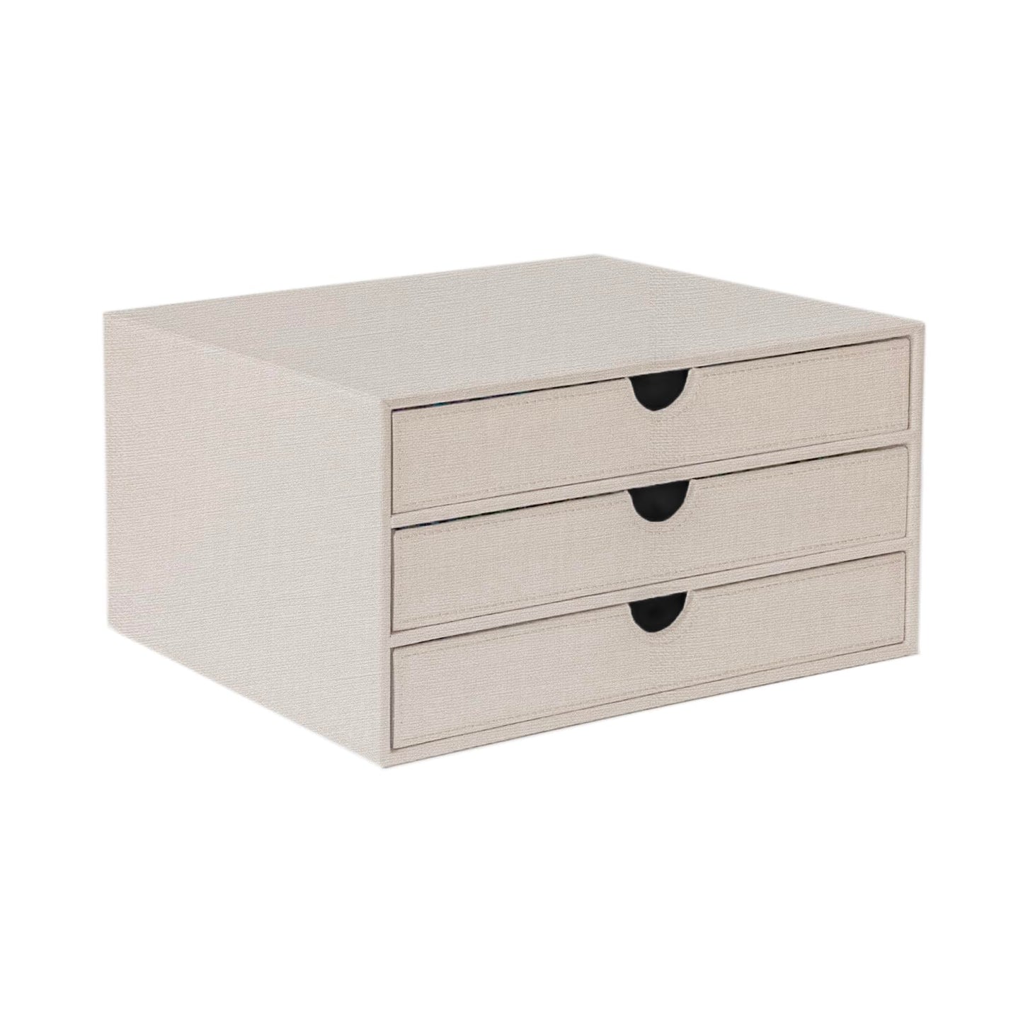 UnionBasic Document Organizer, 3-Drawer File Cabinet Document Storage Box, Office Desktop Filing Organizer, Beige
