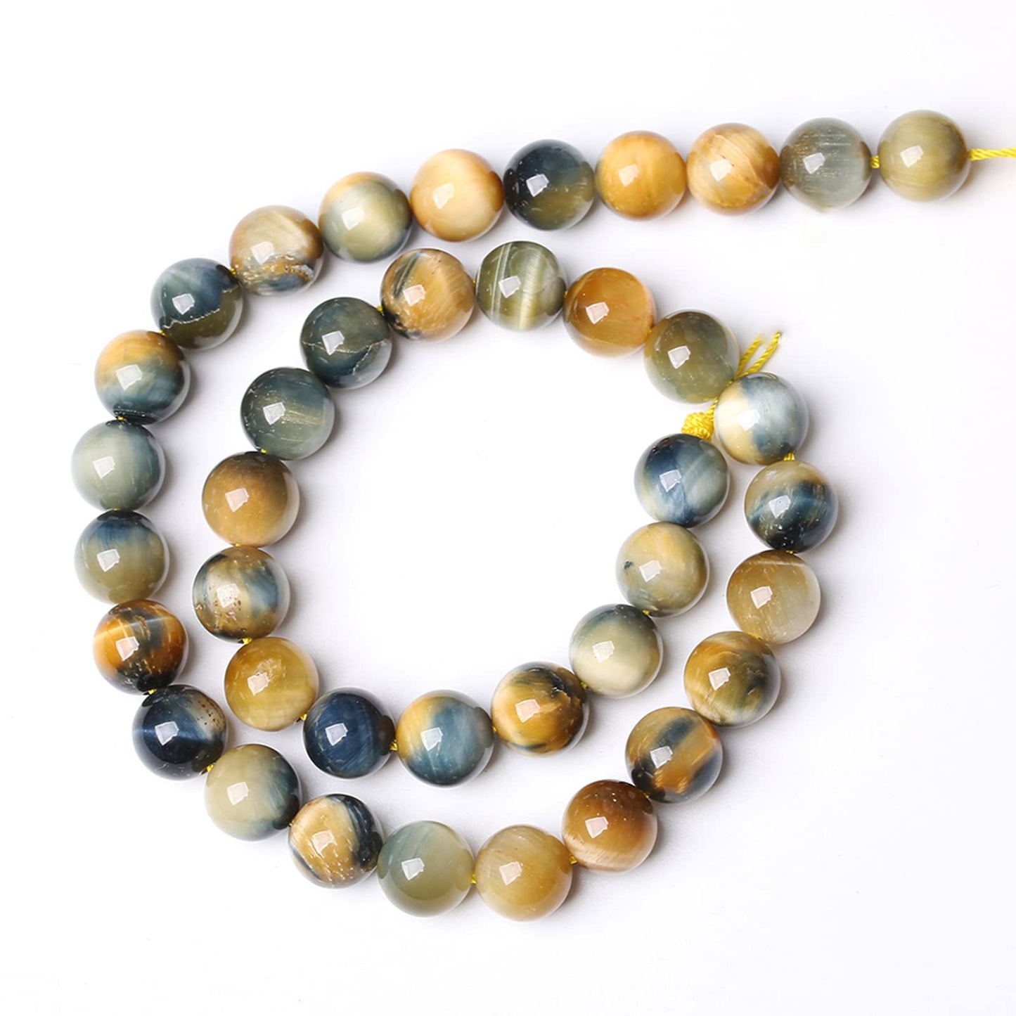 AAAAA Tiger Eye Beads for Jewelry Making - 6mm, 60pcs Natural Stone Semi-Precious Round Smooth Gemstones Loose Spacer Beads