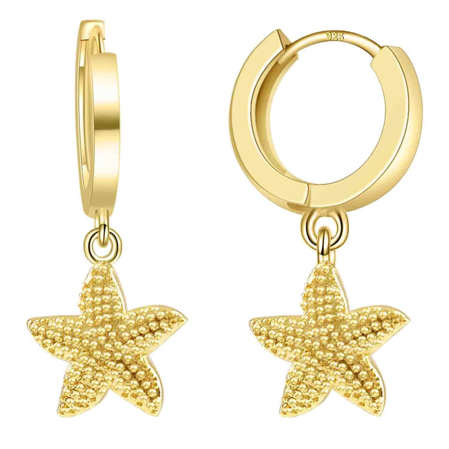 ToHeart Starfish Earrings for Womens 14K Beach Earrings for Womens Birthday Gifts