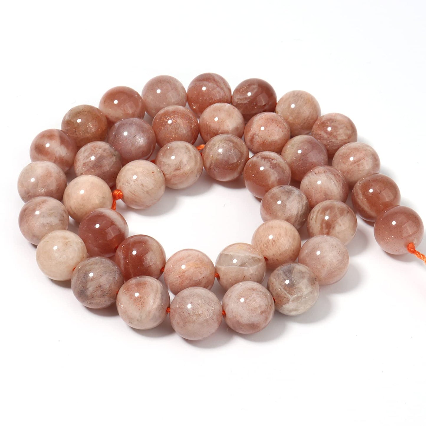 Siomia 45pcs 8mm Natural Sunstone Gemstone Energy Healing Crystal Round Loose Stones for Jewelry Making, DIY Bracelets Necklaces