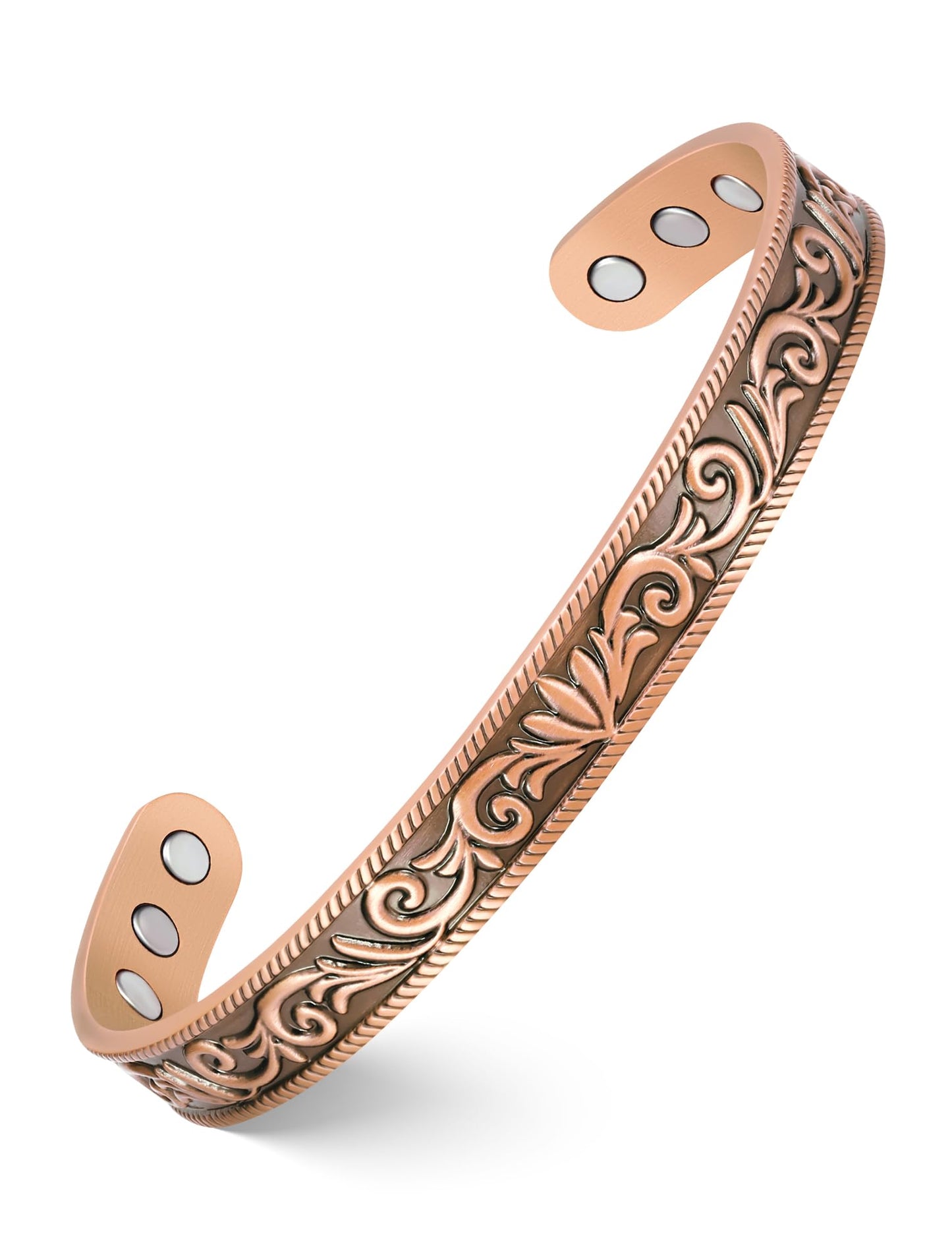 Feraco Magnetic Copper Bracelets for Women Enhanced Strength Copper Magnetic Bracelet for Women, High Gauss Neodymium Therapy Magnets