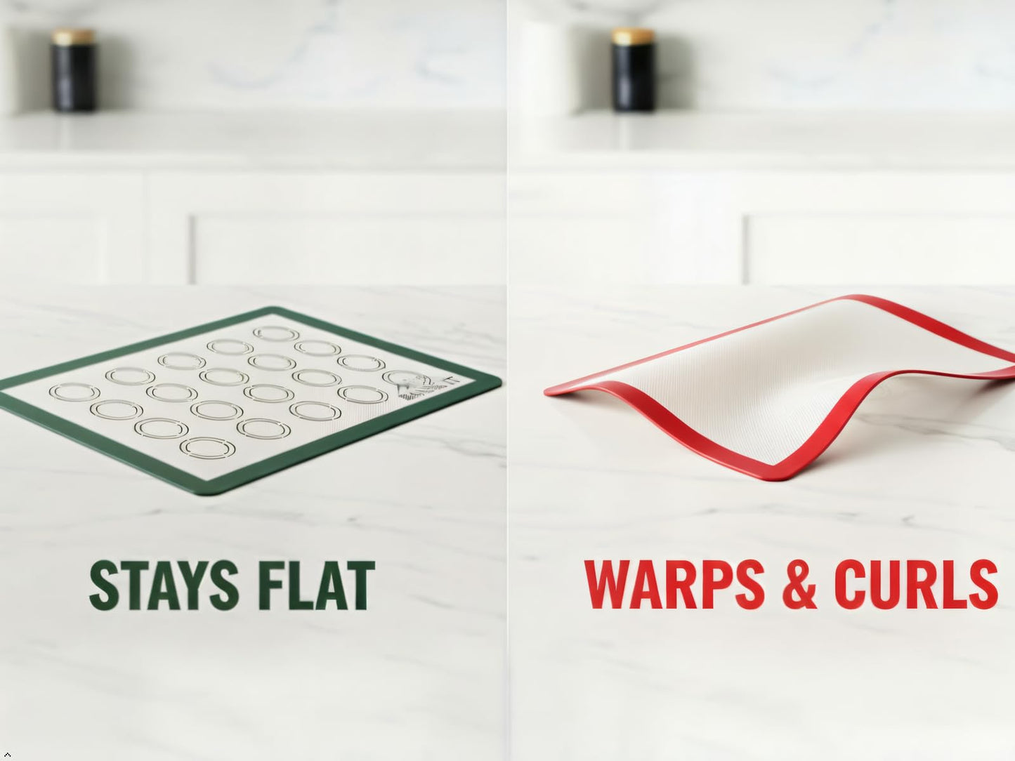 BAASK-IT Silicone Baking Mats Set – 3 Pcs, Non-Stick Reusable, Parchment-Free Oven liners (18" x 13" + 15" x 10")