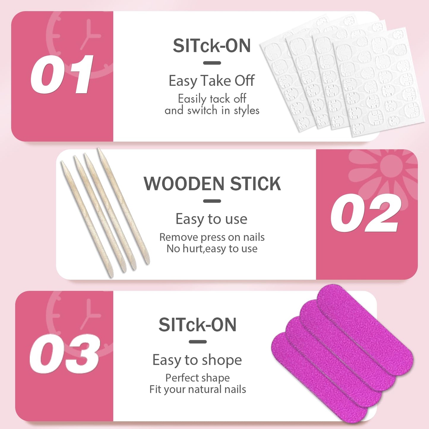 KQueenest 4 Packs Gel Press On Nails Short Almond, Cat Eye Press On Nails Short Stiletto, Dark Chrome Fake Nails Press Ons, Shiny Glitter Black Glue on Nails for Women Decoration, 96 Pcs Gift Kit