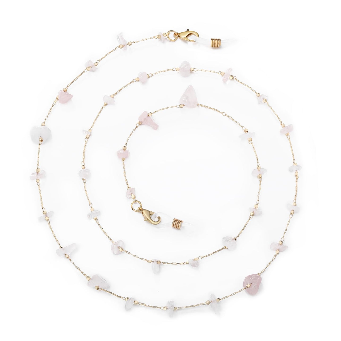 humlbird Eyeglass Chains for Women Stylish Glasses Lanyard Sunglass Chain Natural Crystal Mask Chain Eye Glasses Strap Pink-1