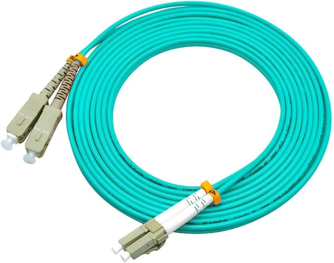 Jeirdus 50Meters 160ft LC to SC Duplex 50/125 10G OM3 Multi-Mode Fiber Optic Cable Jumper Optical Patch Cord LC-SC