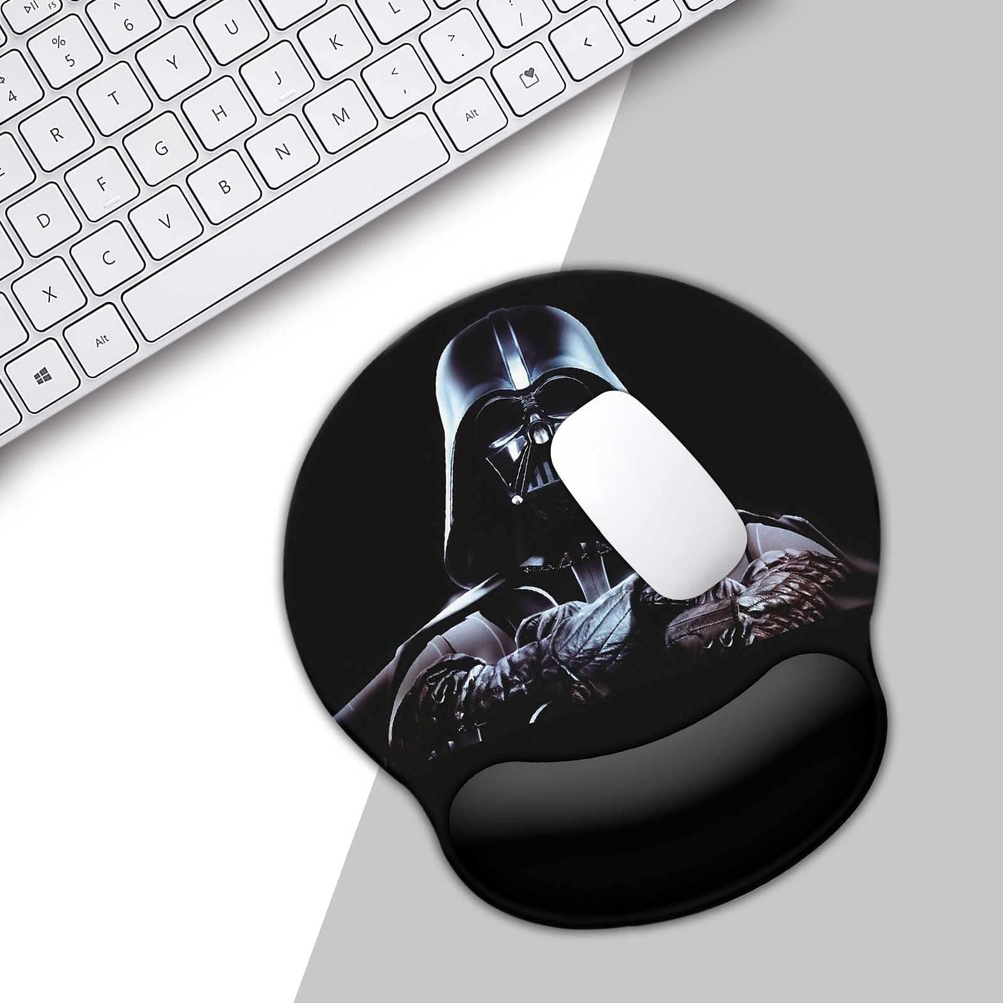 Black Mouse Pad with Wrist Rest,Non-Slip Rubber Base for Comfortable Gaming Mousepad - Ergonomic Mouse Pad with Wrist Support Suitable for Laptop Desktop and Work, Office Desk Accessory