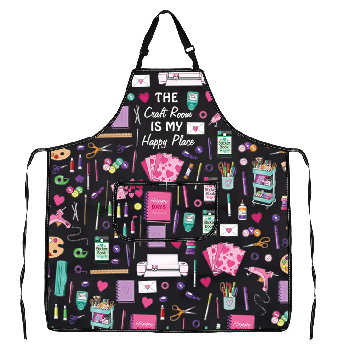 VAMSII Crafter Apron With Pockets Sewing Lover Gift DIY Hobby Gift (Crafting Love A)
