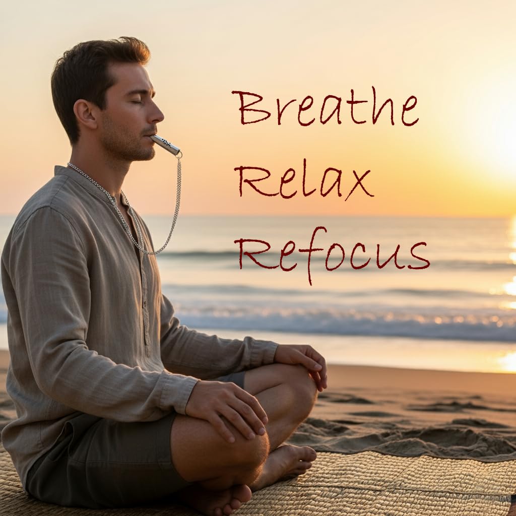 MirMind 2Pcs Breathing Necklace for Stress Relief-Mindful Exhale Tool Anxiety Reduction, Meditation & Relaxation-Stainless Steel Pendant for Deep Mindfulness Breathing-Portable Calm Aid