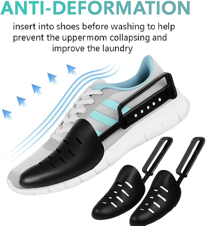 XXL Shoe Washing Machine Bag: Laundry Bag for Washing Machine - 2pc Reusable Cleaning Laundry bag for Sneaker, Tennis Shoe, Cleaner Kit, 360° Deep Clean with Shape keeper (2 PCS)