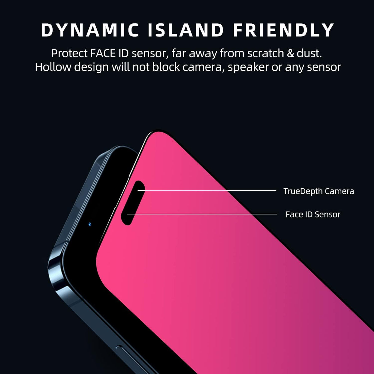 EGKimBa Privacy Screen Protector for iPhone 16 Pro, 6.3 inch Gradient Colorful Anti-Spy Anti-Blue Light HD Easy Installation Tempered Glass