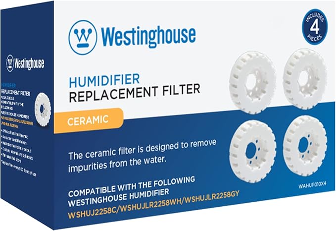 Westinghouse Humidifier Replacement Filter - Set of 4 Ceramic Ball Filters with Honeycomb Filtertrap System and Soft and Healthy Mist - Maintains Clean and Breathable Air