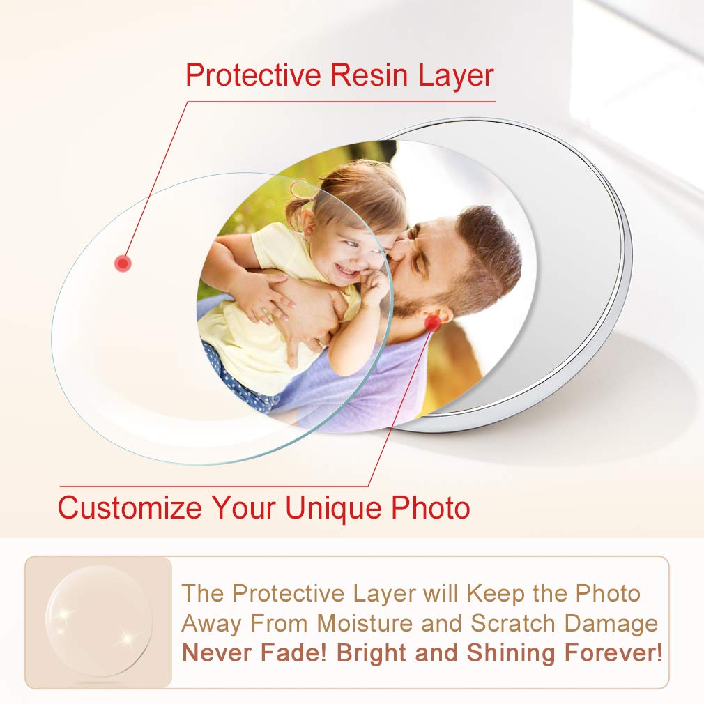 Custom4U Custom Photo Brooch Pin Memorial Wedding Collar Pins Personalized Picture Gift for Men Women Mother