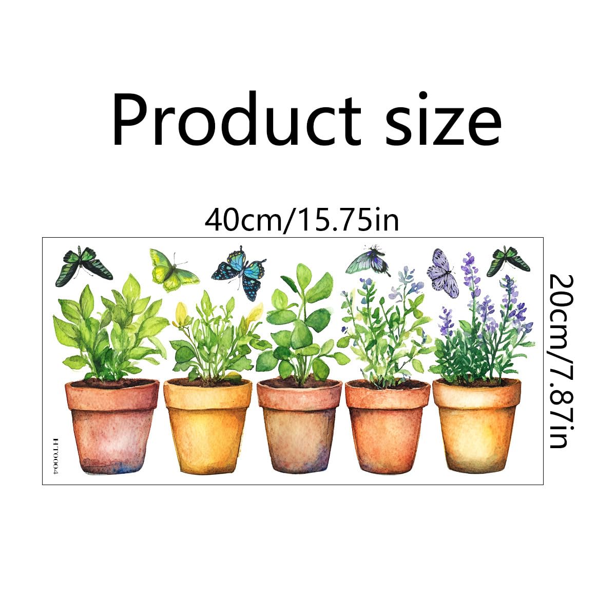 Decorative Window Cling Decal, Double-Sided Wildflowers Design, 21.46 x 11.42 inches, Waterproof Removable Static Sticker for Glass (Flowerpot)