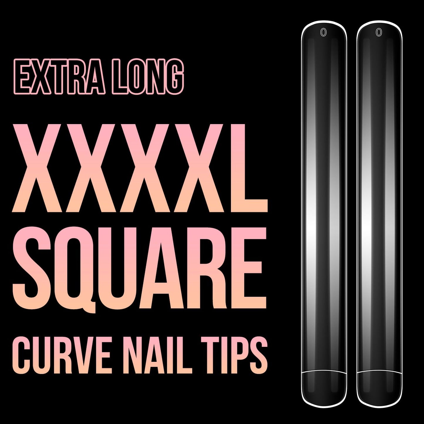 XXXXL Extra Long Nail Tips, BORNBYME 100Pcs Clear Curve Nail Tips Acrylic Full Straight Nail Tip