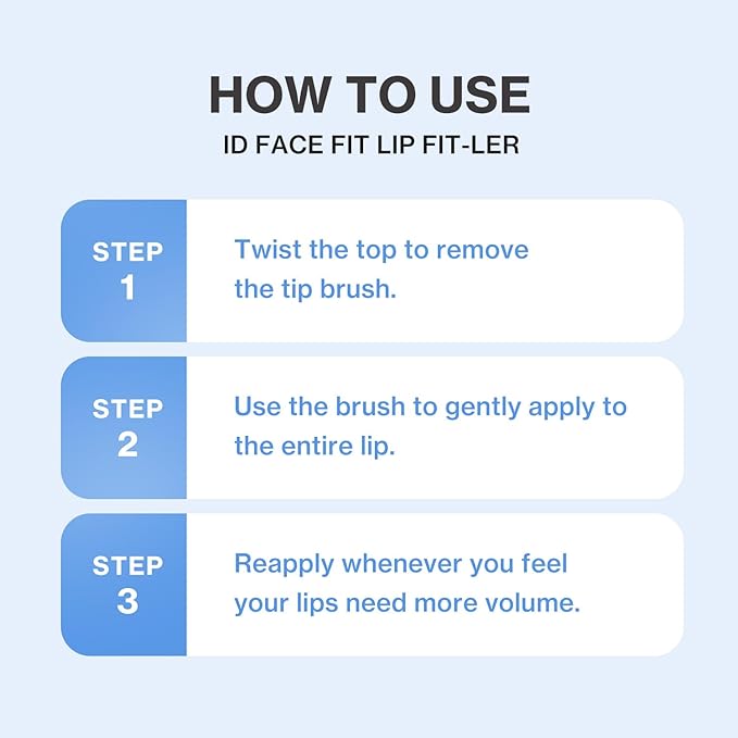 ID.AZ Face Fit Lip Fit-Ler, Clear Lip Plumper for Hydrated, Glass-Like Lips, Plumping Effect with Maxi-Lip Formula, Korean Lip Care, 0.12 fl. oz.